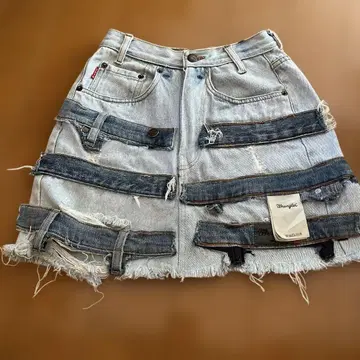 데님 스커트 커스텀 디자인 리메이크