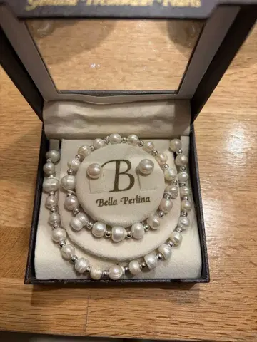 Bella Perlina 펄 목걸이 팔찌 귀걸이 3세트