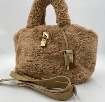 사만다 타바사 2way 백 에코 퍼 카데나 골드 금장 장식 브라운 계열