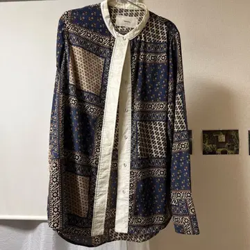 todayful 스탠드 카라 페이즐리 셔츠