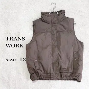TRANS WORK 브라운 하이넥 다운 베스트 자켓 사이즈 13
