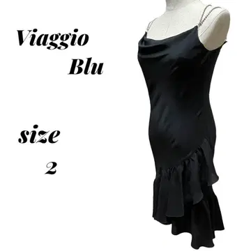 비아지오 블루 원피스 드레스 2 (M) 프릴 비쥬 블랙 블랙