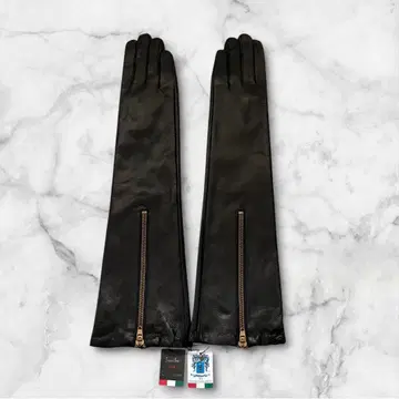 제니퍼 이탈리아 이탈리아 가죽 롱 그로브 지퍼 블랙 가죽 장갑