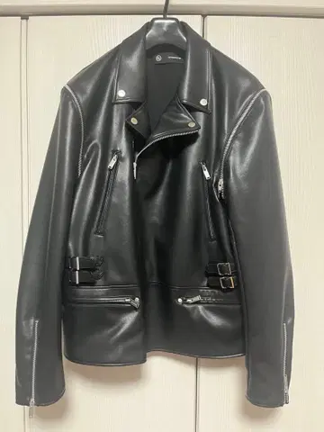 블랙 더블 라이더 자켓