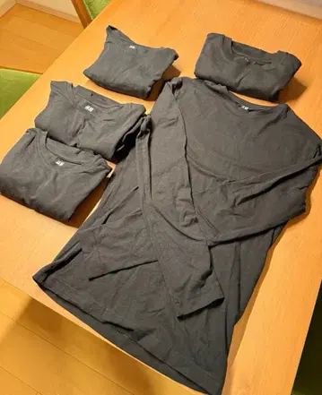 [ 5장 세트 ] 블랙 슬림핏 롱T [ H&M, MUJI ]
