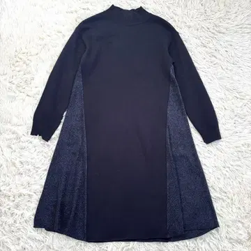 BARNEYS NEW YORK 절개 원피스 라메 M 네이비