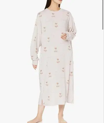 젤라또피케 보더 베어 패턴 원피스 파자마 룸웨어