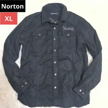[ 새상품급 ] Norton 노튼 긴팔 셔츠 옷깃 와이어 자수 XL 블랙