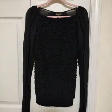 드로어 블랙 긴팔 실크 상의 사이즈 2