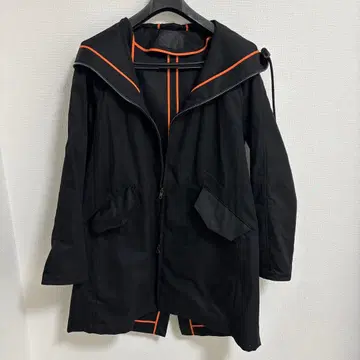 Sanctum 생텀 롱 코트 후드 부착 블랙 x 오렌지 컨디션 최상
