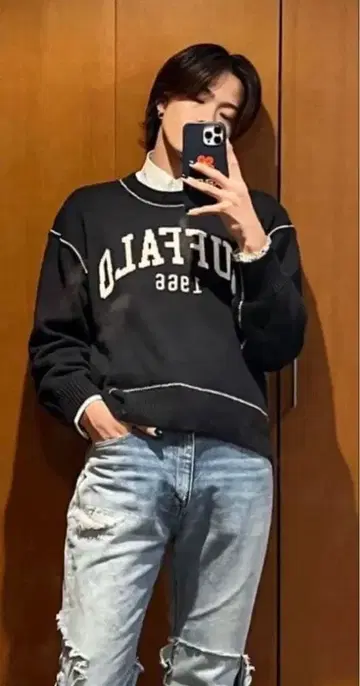 정품 FORSOMEONE 니트 코무돗토 야마토 착용