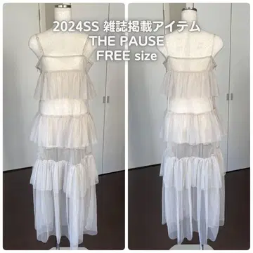 [ 새상품 ] THE PAUSE 튤 티어드 원피스