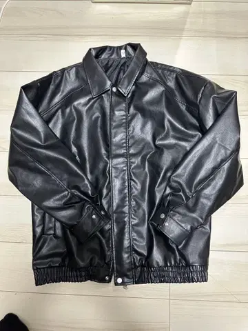블랙 3XL 합성 피혁 자켓