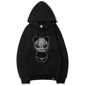 남성용 M 사이즈 [하이팬더] 후드티 블랙 새상품