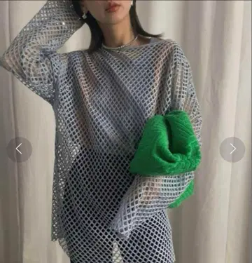 AMERI 아메리 MEDI WAVE PATTERN MESH TOP