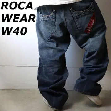 ROCAWEAR 로카웨어 데님 디자인 자수 로고 W40