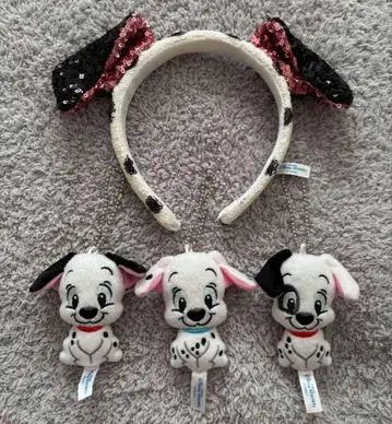 디즈니 101마리 강아지 머리띠 봉제 인형 키링