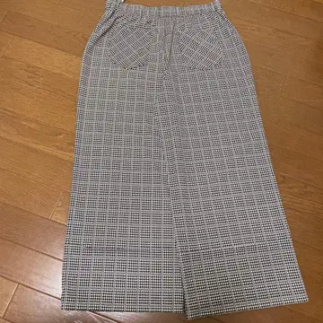 체크 무늬 와이드 팬츠