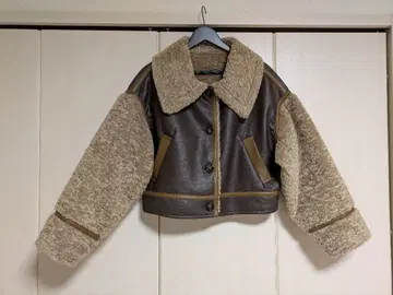 인조 가죽 보아 자켓