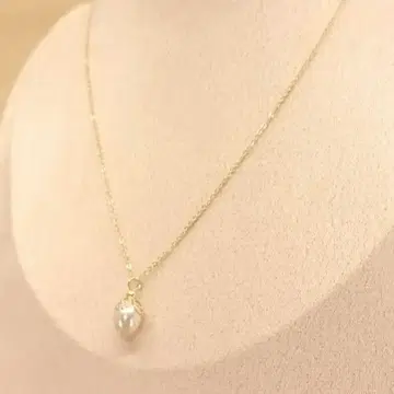 빈티지 골드 체인 펄 목걸이 지르코니아 토글