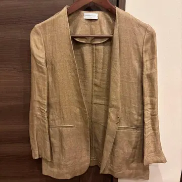 DEUXIEME CLASS 노카라 린넨 자켓 베이지