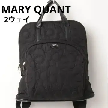 새상품급 MARY QUANT 2way 퀼팅 백팩 데이지 블랙