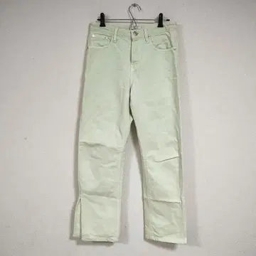 [자라 ZARA] 연한 그린 슬릿 데님 팬츠