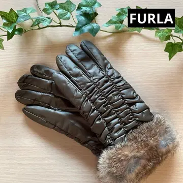 세일 미사용 [ 훌라 FURLA ] 장갑 카키 퍼
