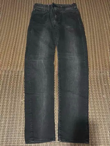 데님 스트레이트 팬츠 블랙 청바지