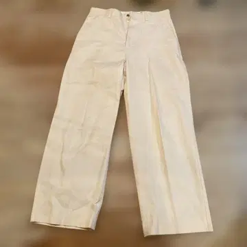 화이트 코튼 와이드 팬츠 YAECA
