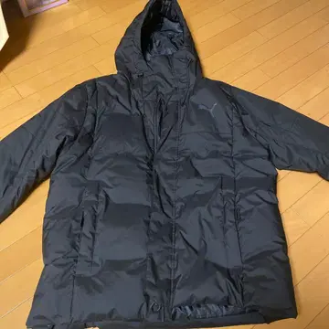 Puma 후드 부착 블랙 다운 자켓