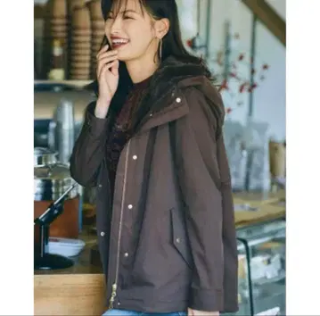 새상품급 에비하라 유리 x PLST 퍼 라이너 포함 마운틴 파카 브라운