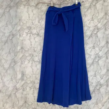 슬라이 로얄 블루 비비드 블루 플레어 팬츠 허리밴딩 리본