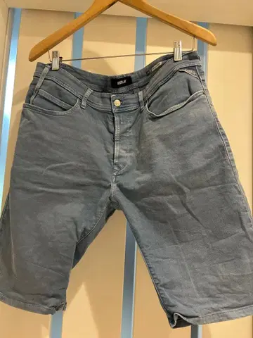 REPLAY 리플레이 데님 하프 팬츠 숏 팬츠 블루 계열