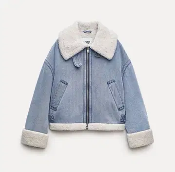 ZARA 데님 블루 무스탕 자켓 m 사이즈