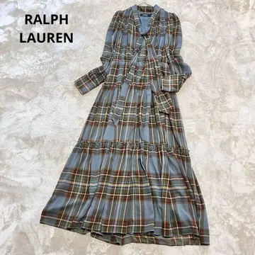 로렌 랄프 로렌 쉬폰 얇은 소재 티어드 보타이 원피스