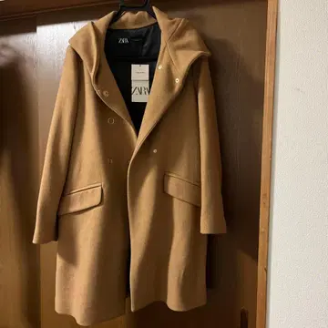 ZARA 후드 부착 카멜 피코트 S 사이즈