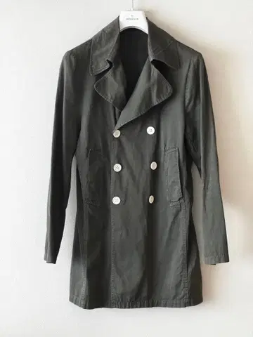 [ 약간의 데미지 있음 ] 올리브 그린 더블 브레스트 트렌치코트