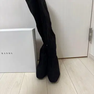 RANDA 블랙 니하이 롱 부츠 M