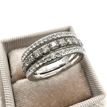 스와로브스키 반지 로맨틱 링 파베 크리스탈 실버톤