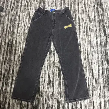 SEQUENZ 다크 그레이 스트레이트 데님 L 8볼 자수 포함