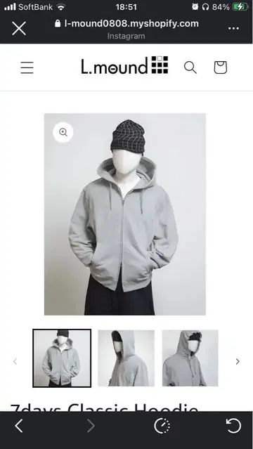 7days Classic Hoodie 그레이 yuga L.mound