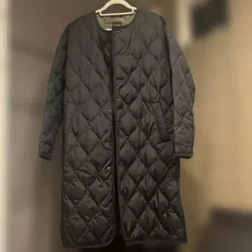 TAION 다운 퀼팅 롱 코트 블랙