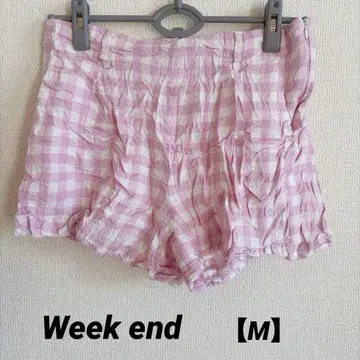 위크엔드 [M] 핑크 체크 반바지
