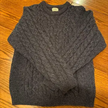 L.L.Bean 다크 그레이 케이블 니트 스웨터