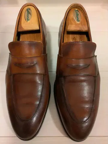 이탈리아제 천연 가죽 브라운 로퍼