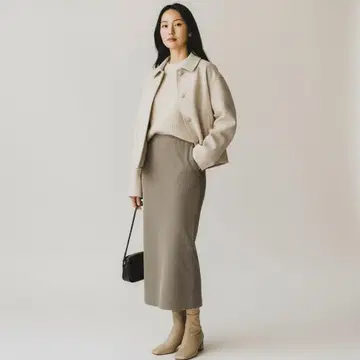 히로코코시노 리브 절개 롱 스커트 슬림 고급 11호