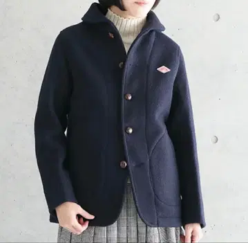 단톤 울 숏코트 네이비