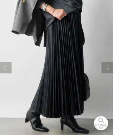 RIVE DROITE 가죽 라이크 플리츠 스커트