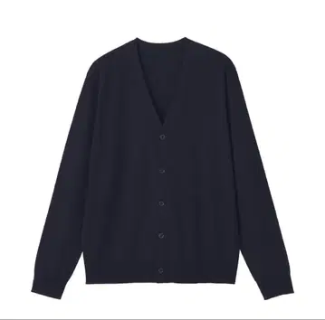 무인양품 워셔블 울 하이 게이지 V넥 가디건 신사 M 다크 네이비